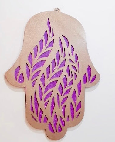 The Leaves Rose Gold Hamsa Wall Hanging Handmade Hamsa Wall Art From Israel